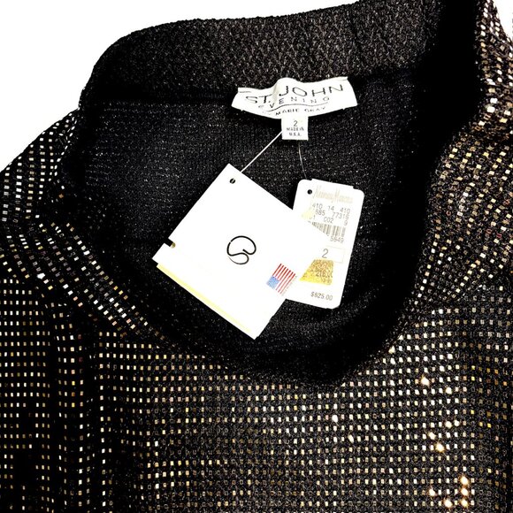 NWT St. John Evening 4-Piece Black Sequin Suit– Jacket, Pants, Skirt, Insert - Picture 6 of 9